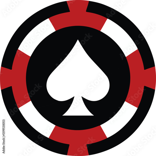 realistic isolated casino poker chip poker spade 