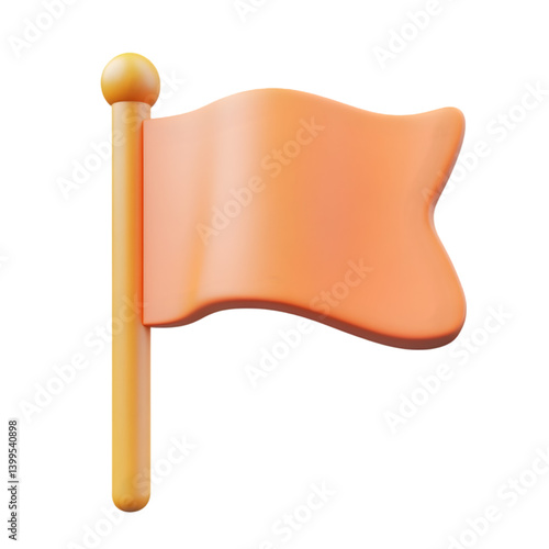 A cartoonish, 3D rendered flag on a stick.