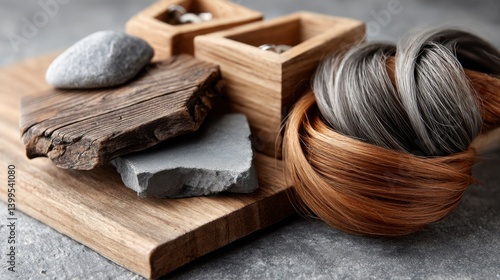 This graphic artwork portrays the concept of hair weakening due to the impact of stress waves and emotional turbulence The visual representation seeks to capture the fragility and vulnerability of