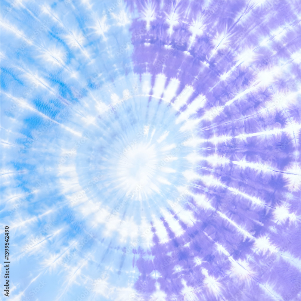 Fototapeta premium Abstract tie-dye swirl pattern in blue and purple. Background texture for design