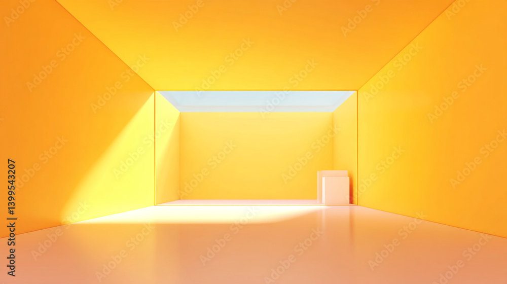 Abstract yellow room interior design background with light and shadow for product showcase mockup 3d render Abstract yellow room interior design background with light and shadow for product showcase mockup 3d render