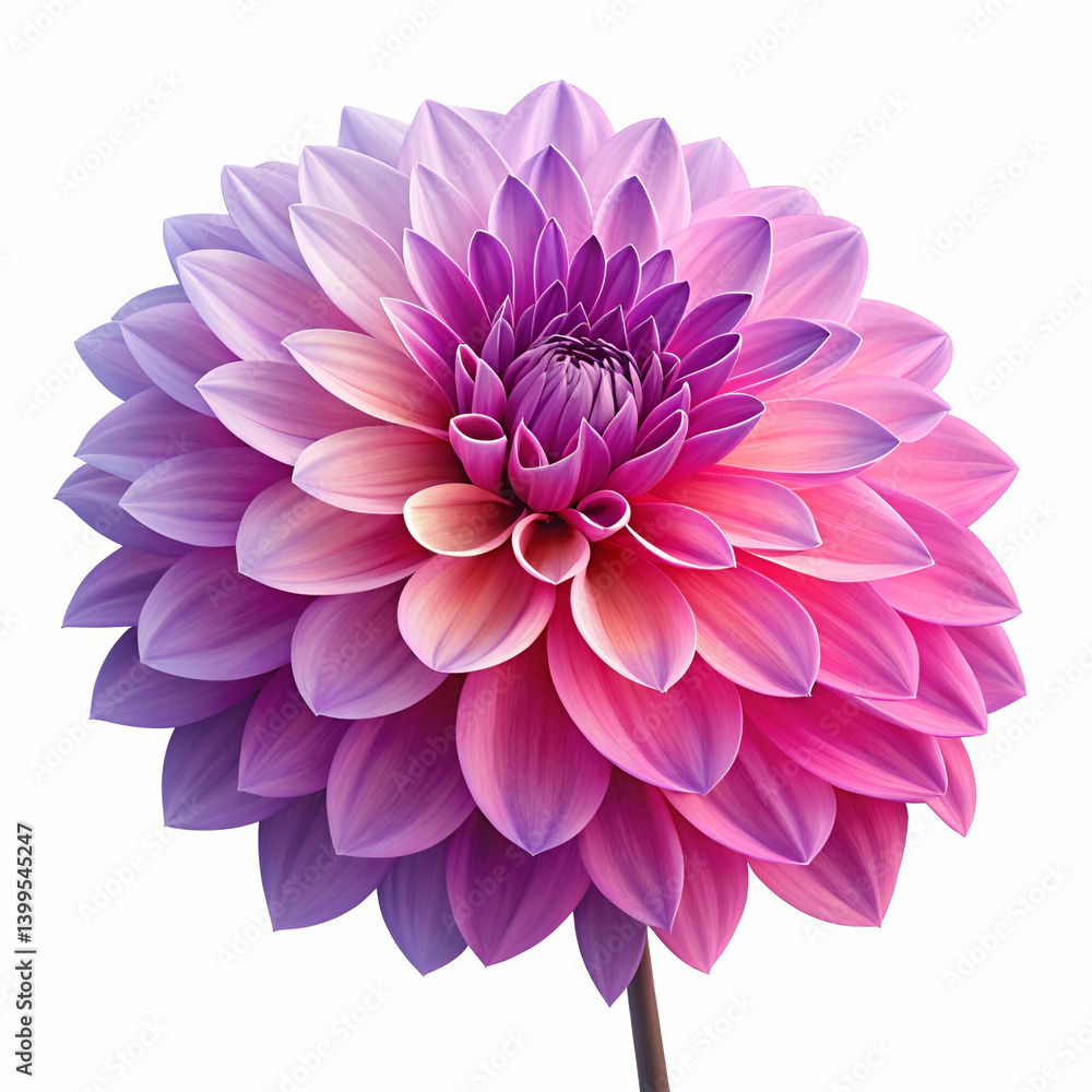 Dahlia 3D rendered flower vividly isolated on a white background with rich hues and intricate petal details
Dahlia 3D rendered flower vividly isolated on a white background with rich hues and intricate petal details