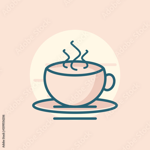Minimalist pastels coffee or tea mug icon