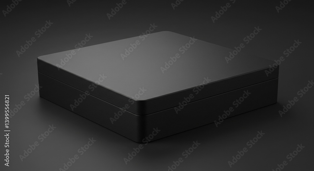 Empty matte black square box. Empty matte black square box.