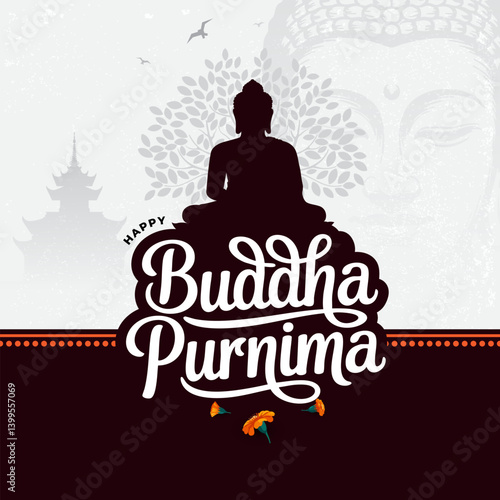 Happy Buddha Purnima Festival Celebration Background Design Template