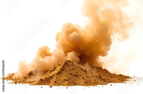 Rising Dust Cloud with Brown Sand in Motion