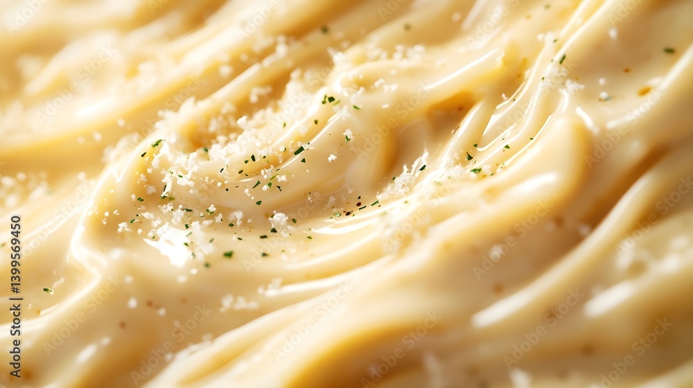 Close-up of Creamy Alfredo Pasta with Parmesan, Generative AI Close-up of Creamy Alfredo Pasta with Parmesan, Generative AI