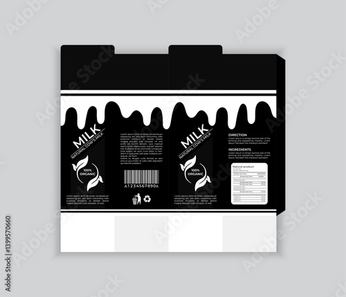 Simple and unique milk carton box design template