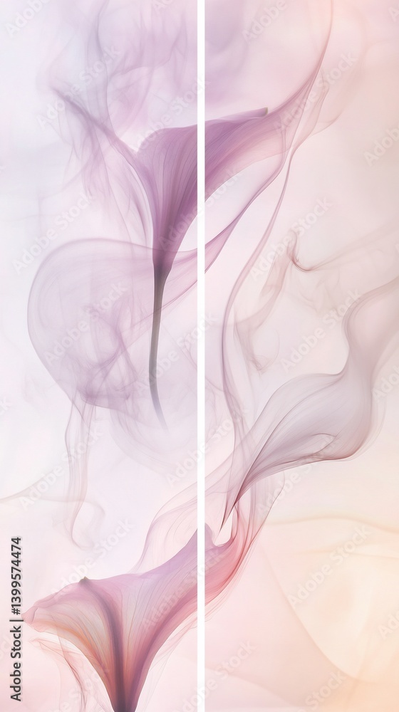 Obraz premium Elegant ethereal flower artwork in soft pastel shades, dreamy floral elegance