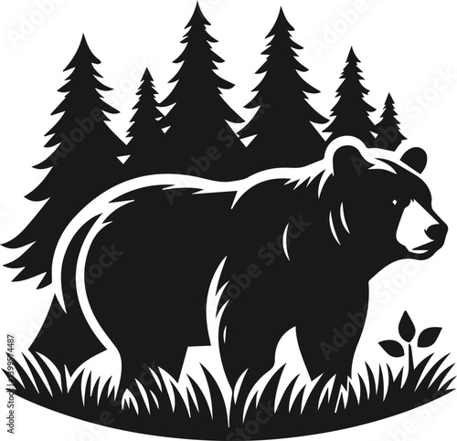 Bear black vector