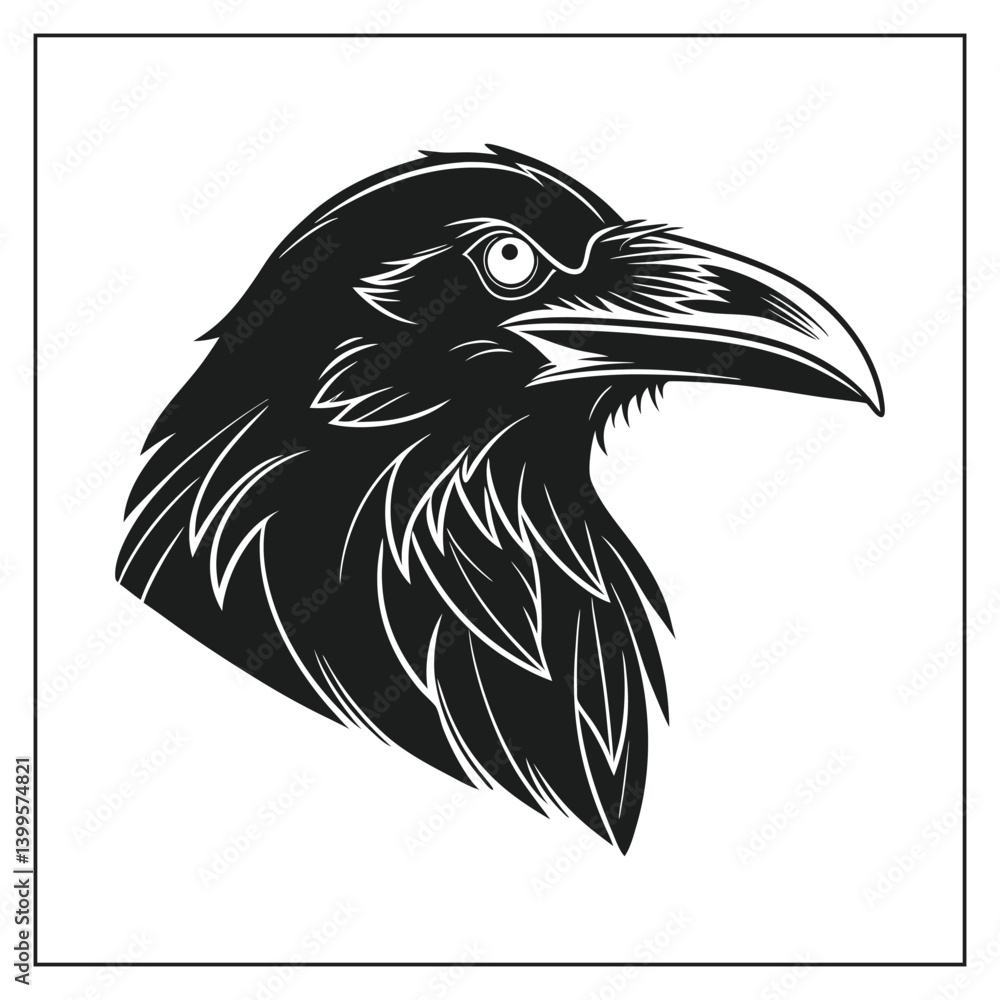 Obraz premium Crow bird Silhouette Vector