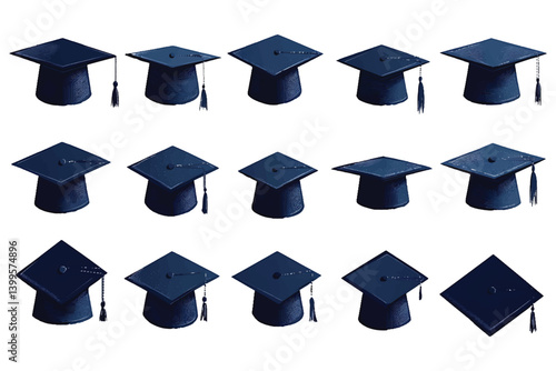 Graduation Cap Seamless Pattern For Educational Success And Academic Achievement Background