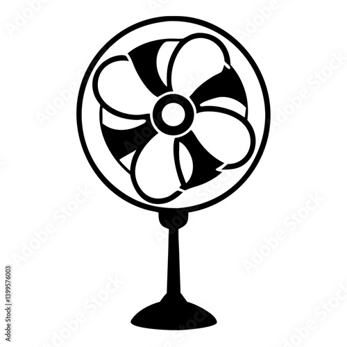 A stand fan silhouette