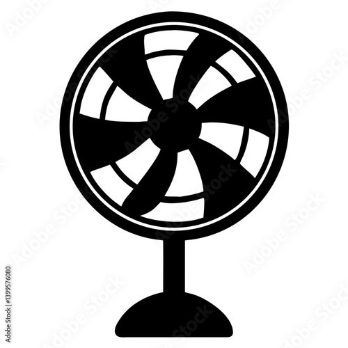 A stand fan silhouette