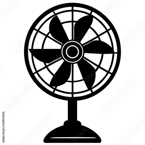 A stand fan silhouette