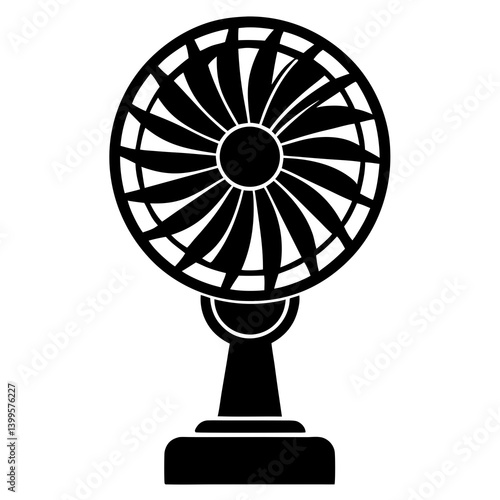 A stand fan silhouette