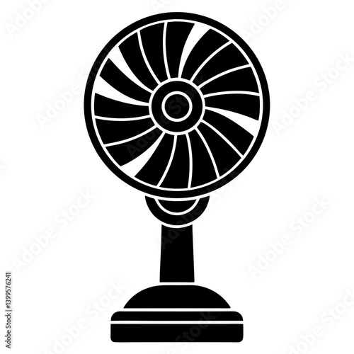 A stand fan silhouette