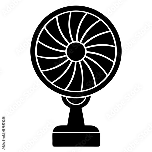 A stand fan silhouette