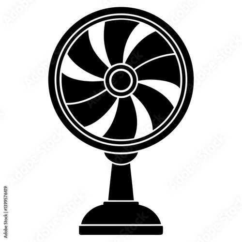 A stand fan silhouette
