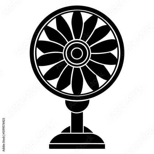 A stand fan silhouette