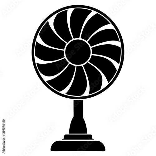 A stand fan silhouette