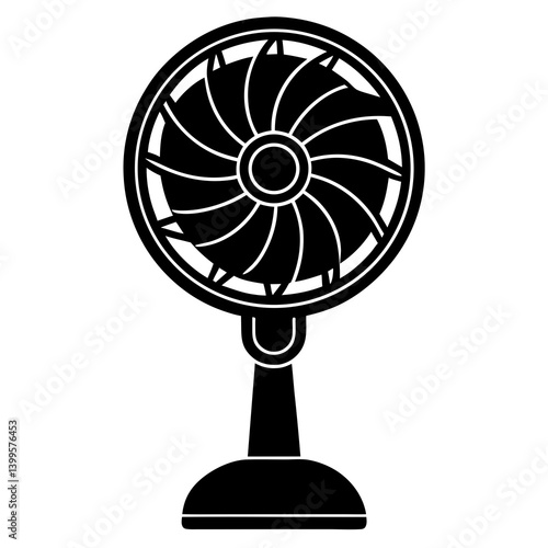 A stand fan silhouette