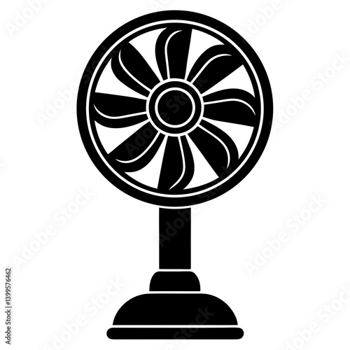 A stand fan silhouette