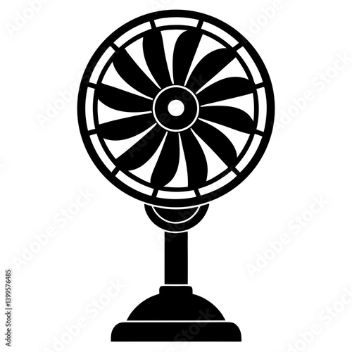 A stand fan silhouette