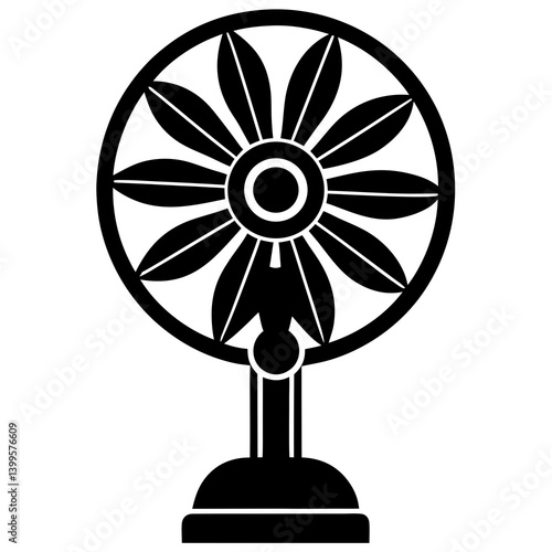 A stand fan silhouette