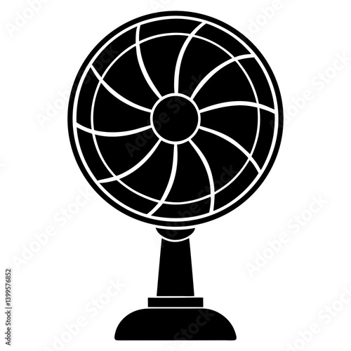 A stand fan silhouette