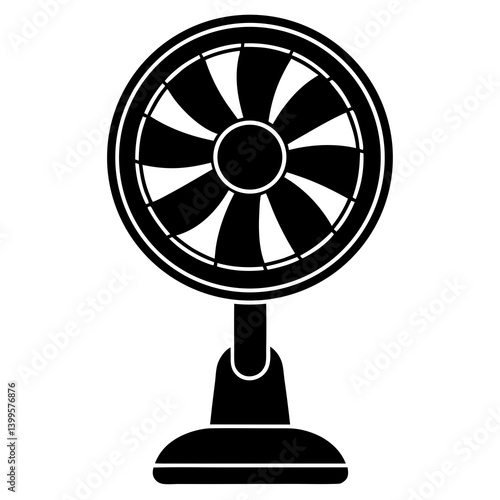 A stand fan silhouette