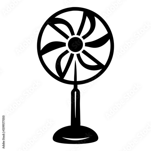 A stand fan silhouette