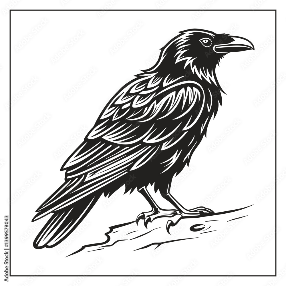 Obraz premium Crow bird Silhouette Vector