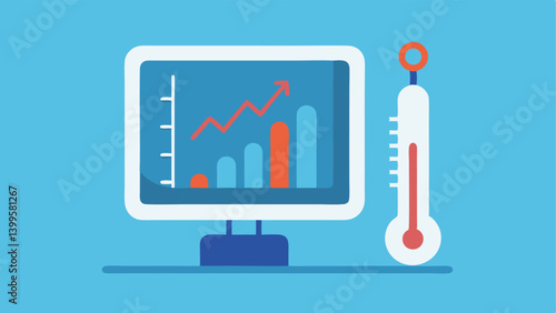 Temperature Monitoring Device An implant illustrated alongside a thermometer icon displaying a rising or falling temperature graph on a screen.