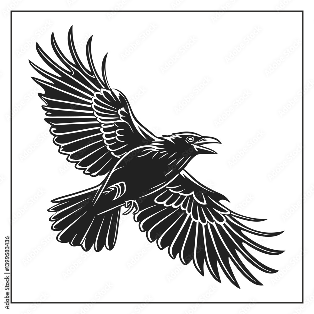 Obraz premium Crow bird Silhouette Vector