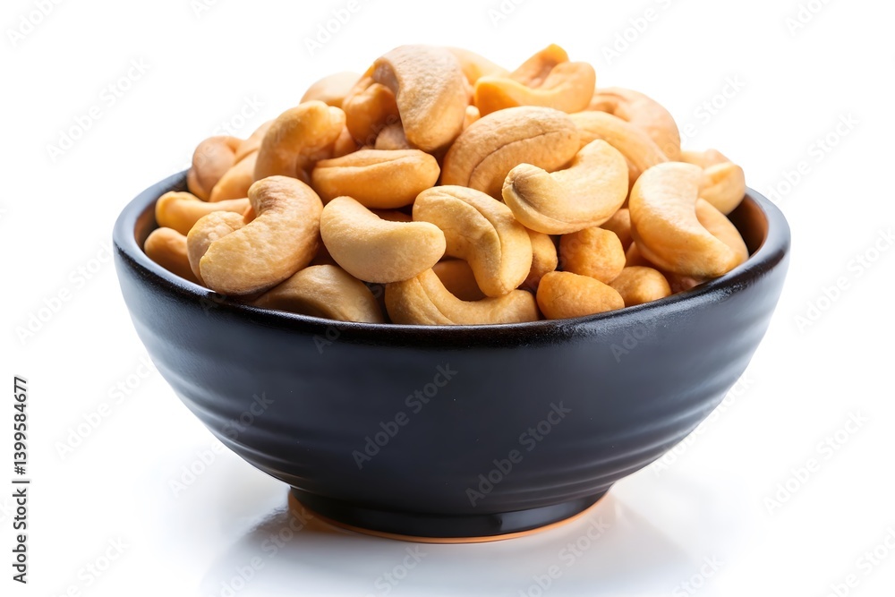 A bowl of roasted cashews, perfect for snacking. A bowl of roasted cashews, perfect for snacking.