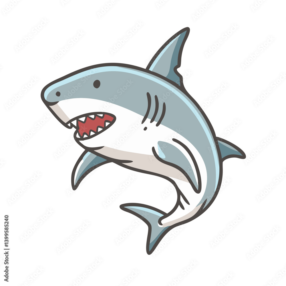 Fototapeta premium great white shark icon, great white shark vector illustration-simple illustration of great white shark, perfect for great white shark logos and icons