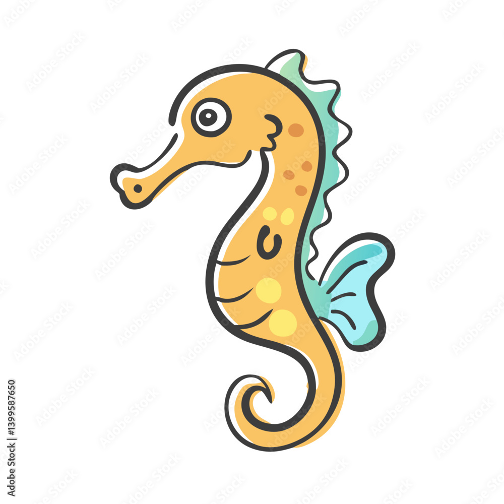 Obraz premium seahorse icon, seahorse vector illustration-simple illustration of seahorse, perfect for seahorse logos and icons