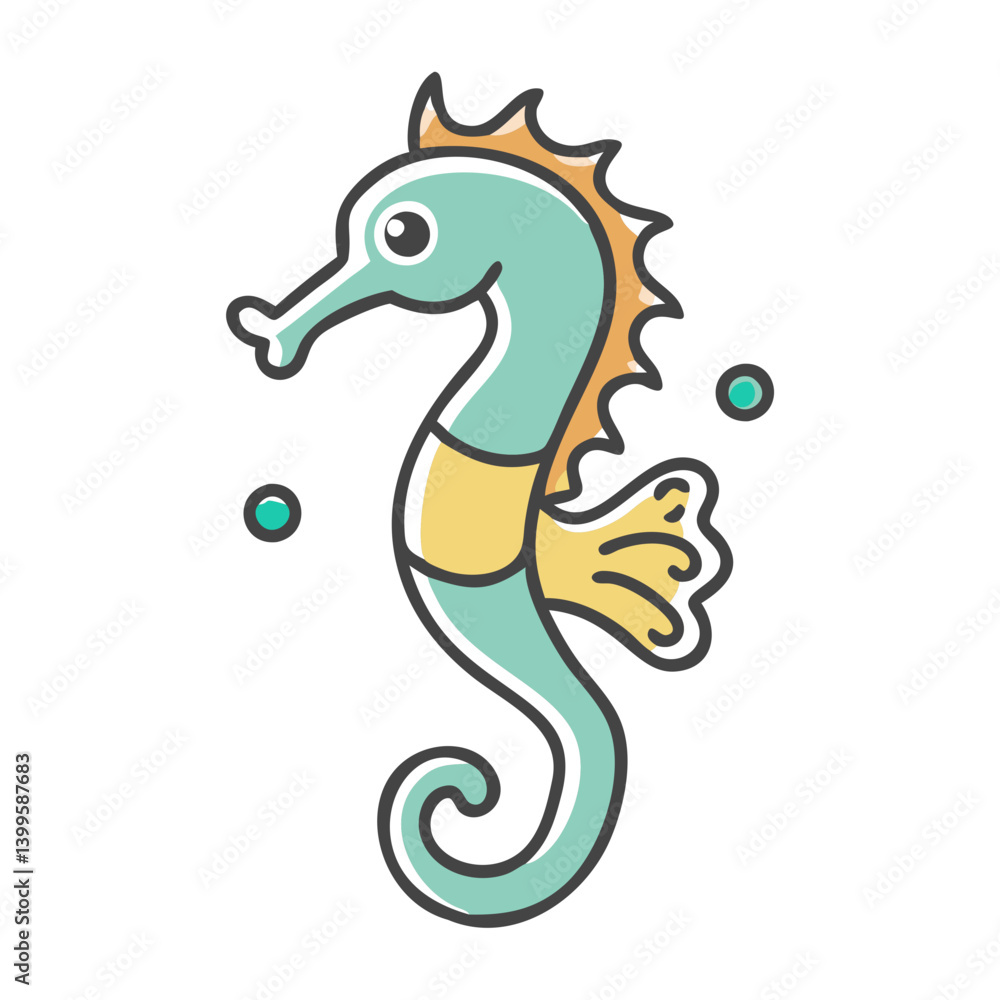 Fototapeta premium seahorse icon, seahorse vector illustration-simple illustration of seahorse, perfect for seahorse logos and icons