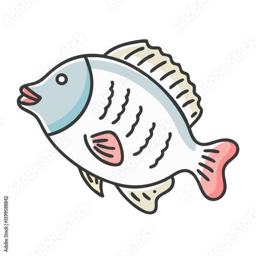 tilapia icon, tilapia vector illustration-simple illustration of tilapia, perfect for tilapia logos and icons