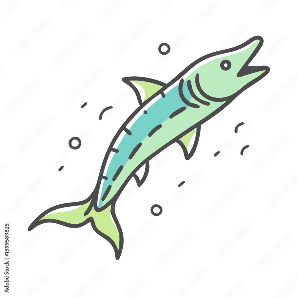 Fototapeta premium barracuda icon, barracuda vector illustration-simple illustration of barracuda, perfect for barracuda logos and icons