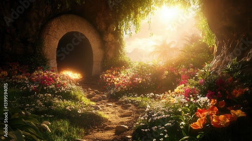 Easter, the holiday of the resurrection of Jesus Christ, Christ is risen, a day in the garden in Jerusalem, Israel