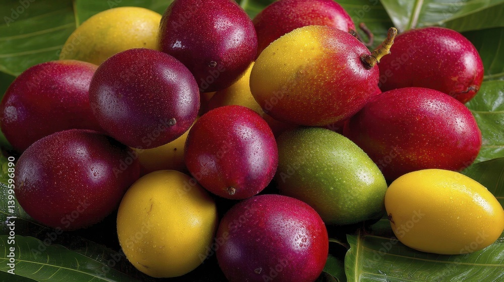 A pile of fresh mangoes various sizes and-1 - nature agriculture vibrant A pile of fresh mangoes various sizes and-1 - nature agriculture vibrant