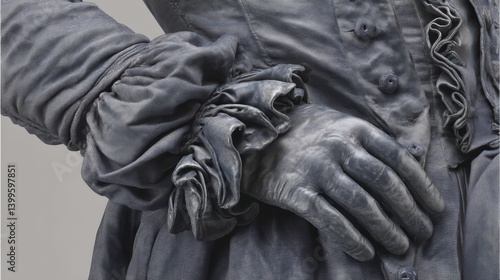 Close-up of a single opera glove elegantl-1 - sophisticated opera velvet shape