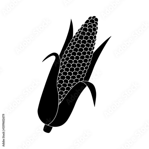 Corn Cob Silhouette Icon