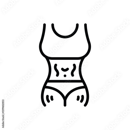 Black line icon for stretch marks