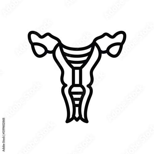 Black line icon for uterus