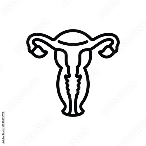Black line icon for womb
