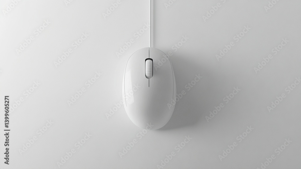 White computer mouse on white background. White computer mouse on white background.