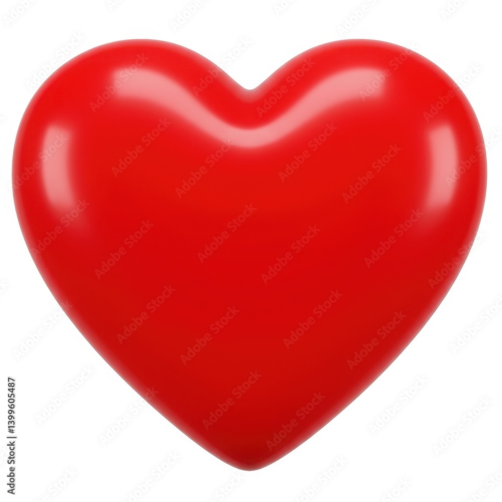 Shiny red heart shape illustration on white background Shiny red heart shape illustration on white background